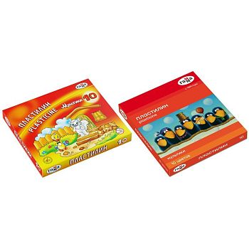 Пластилин 10 цветов Гамма Мультики 200 г со стеком 280017/1