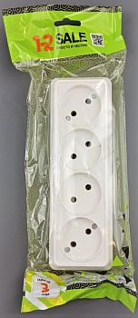 Розетка накладная 4-местная ОУ 16А бел. АБС-пластик 1-2 Sale