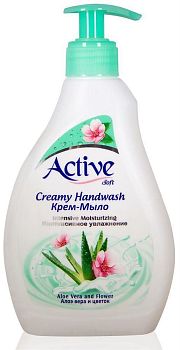 Мыло жидкое ACTIVE Иран с витамином В5 "Алое вера и лотос" Green 350мл с доз. (6845) 1/12
