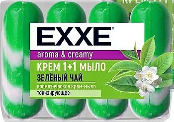 Мыло туалетное - крем косметическое EXXE "Зеленый чай" 75г, 4 шт 1/12