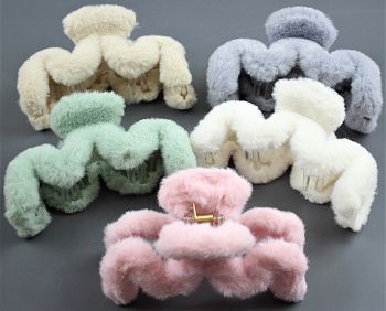 Заколка Краб бол Меховой М ААА-2381В 1/12