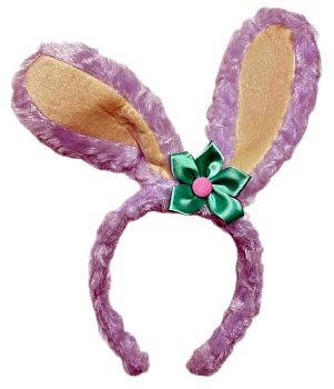 Уши Зайца на ободке пушистые с бантиком 20/240