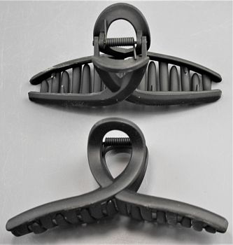 Заколка Краб большой пластик,черный KG-2276 1/12