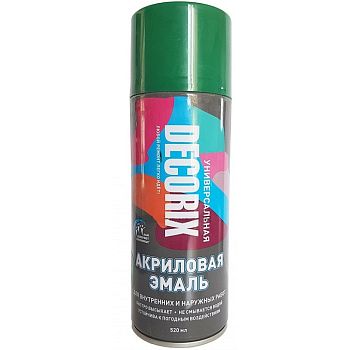 Аэрозольная эмаль универсальная DECORIX,зеленый 520мл/12шт А 14 Аэрозольная эмаль универсальная DECORIX,зеленый 520мл/12шт А 14