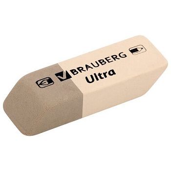 Ластик BRAUBERG "Ultra" набор 6шт серо-белые,натур.каучук