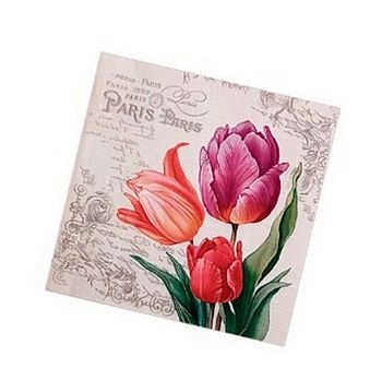 Салфетки бумажные DESNA BOUQUET "Винтажные тюльпаны" 33*33 3-слойные 20листов/12шт