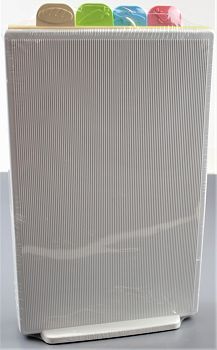 Доска разделочная НАБОР НА ПОДСТАВКЕ "Вертикаль" с антиск.нож 4шт RE-653