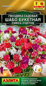 Цветы Гвоздика садовая Шабо Букетная мах, смесь сортов ц/п Аэлита *28