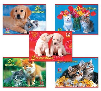 Альбом для рисования 12 листов А4 "Верные друзья" HATBER /5шт