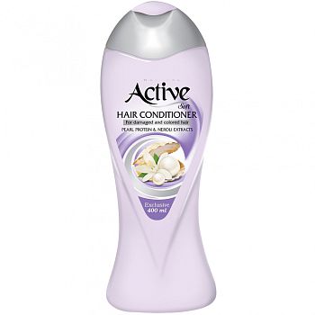 Бальзам-кондиционер д/волос ACTIVE Иран "Экстракт жемчуга и цветов" д/ окр.волос 400мл (1321) 1/12