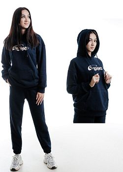 Костюм спортивный Ж. САМО футер 3х нитка темно-синий с принтом 45056 р.M-3XL 5/15 *