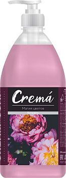 Мыло жидкое крем CREMA flowers Магия цветов с дозатором 1 литр /12шт