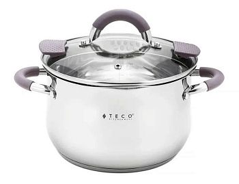Кастрюля 3,9 литра Teco из нержавеющей стали 20см ТС-С3900-01G