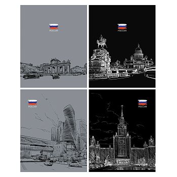 Тетрадь 48л КЛЕТ "Патриотизм. Контрасты" эконом /4шт Т5ск48 12715