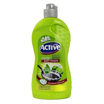 Гель-концентрат для мытья посуды ACTIVE Иран "Лайм и цветы" 500мл (1689) 1/12