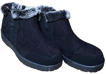 Ботинки мужсике Фтора 647 замша,опушка,черные/синие р.40-45 6пар Ботинки мужсике Фтора 647 замша,опушка,черные/синие р.40-45 6пар