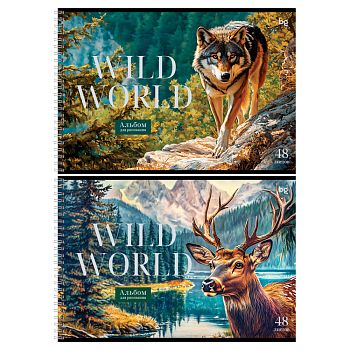 Альбом д/р.48л А4 "Дикая природа "на гребне 08649 по 4шт