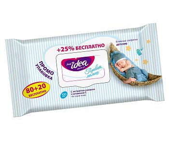 Салфетки влажные детские Master Fresh idea (уп 80+20) привет малыш 6256/8006 1/12