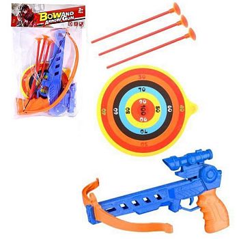 Набор "Меткий стрелок" арбалет 3 стрелы на присосках, мишень30*18*5 см Плэй	