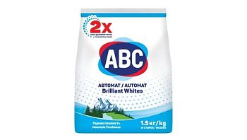 Порошок стиральный ABC Свежесть гор 1,5кг 1/12 (1164)