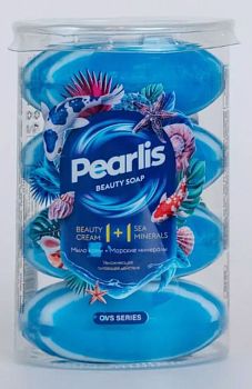 Мыло туалетное-крем SVO Pearlis "Морские минералы",4шт * 100г (флоу-пак) (9056) 1/16
