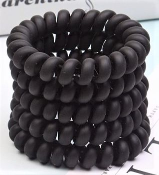 Резинка д/волос цв Спираль черная ААА-2366В 1/60