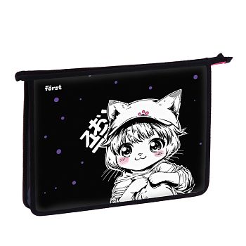 Папка для тетр 1отд  А4 Forst "Plush Dream" 340*245*40 пластик на молнии 40522