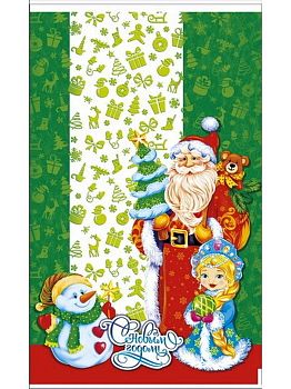 Пакет НГ "Снеговик-затейник" прозр.с рис.+мет. 30*50 100/2000шт
