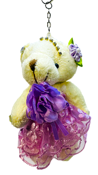 Мягкая игрушка "Медведь в платье" 12см(брелок)