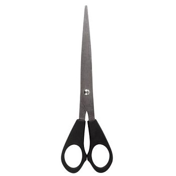 Ножницы 16,5см STAFF "Basic" черные,с европод.,ПВХ чехол 1/12