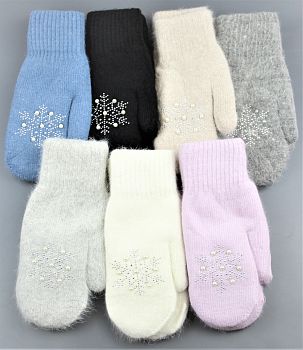 Варежки Ж. КАТЮША 7249 ангора,бисер 12/240