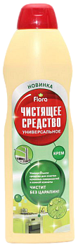 Средство для кухни и ванной FLORA крем универсал 600гр/21шт