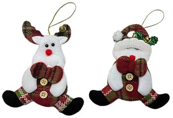 Подвеска Дед Мороз,Снеговик,Олень,Мишка и т.д. Т-10-1 Ассорти 12/120