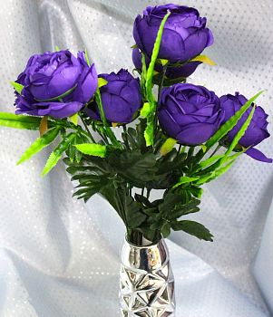 Мак 7голов 50см с листьями 1/20