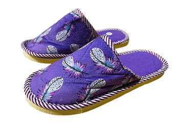 Тапочки Ж. дом Перья закрыт нос 12/120