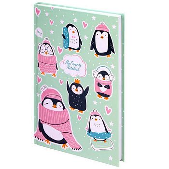 Блокнот А5 80 листов Пингвинчики BRAUBERG KIDS 114420