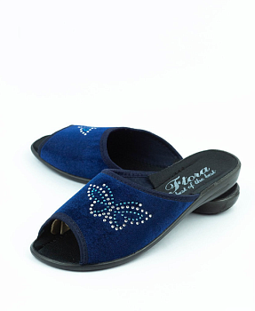 Тапочки женские домашние. Фтора 809(БАБОЧКА СТРАЗЫ) открытый нос р.36-41 6 пар