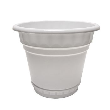 Горшок 3 литра Кашпо с поддоном белый Бриг