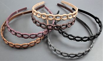 Ободок пластик узкий,вставки камушки AAA-2328B,2327B 1/12