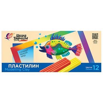 Пластилин 12цв ЛУЧ Школа Творчества 240г,стек. 1/?