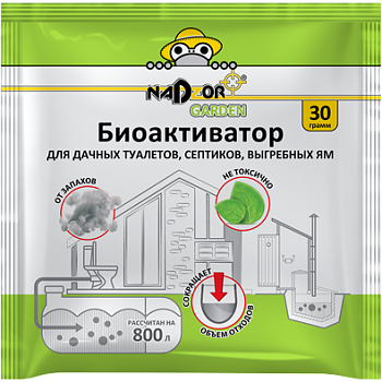 Биоактиватор для дачных туалетов и септиков 30г Nadzor /60шт