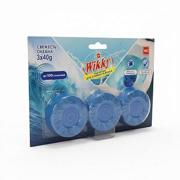 Блок освежитель ТАБЛЕТКА  д/унитаза Wikky Свежесть океана 3шт 1/72