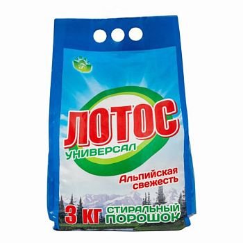 Порошок стир Лотос-универсал автомат+руч.стирка (пакет) Flora 3кг 1/3