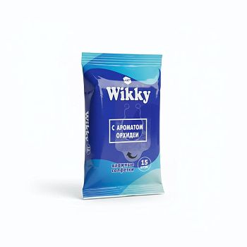 Салфетки влажные Wikky (уп 15шт) Универсальные с ароматом орхидеи /135шт