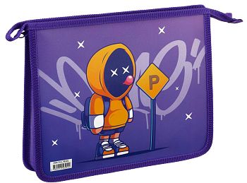 Папка для тетрадей 1 отделение  А5 ArtSpace"Street style" пластик на молнии 58201