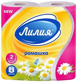 Т/бумага 2-сл ЛИЛИЯ Аромат Ромашка (уп=4шт/13м) 1/12