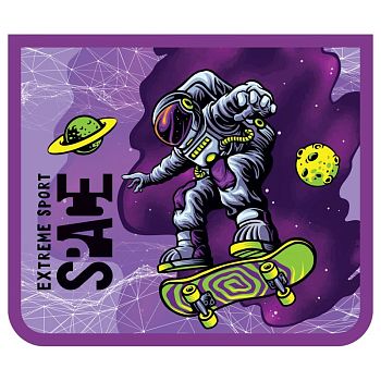Папка для тетрадей 2 отделения А5 "Space" пластик на молнии 48936