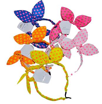 Ободок детский + 2 резинка Ушки А-25 1/12