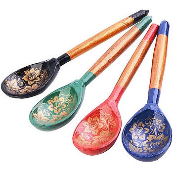 Ложка столовая деревянная Золотая кудрина 7101