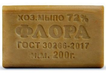 Мыло туалетное хозяйственное б/уп 72% "ФЛОРА" 200гр (60шт)